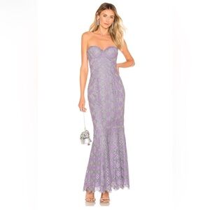 MAJORELLE Strapless Lavender Lace Dress- Extra small